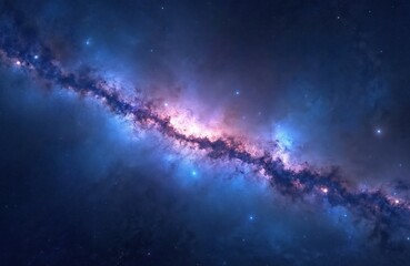 Aufkleber - Panoramic view of Milky Way galaxy. Image presents vibrant display of stars, nebulae, offering glimpse into cosmos. Night sky, with captivating colors, background perfect for space exploration,