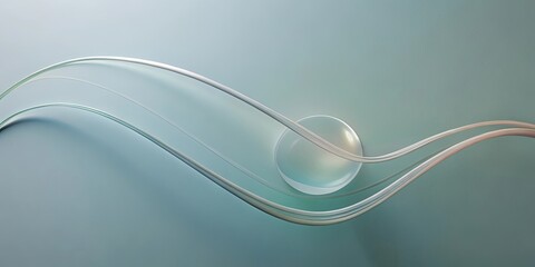 Wall Mural - abstract background with translucent tubes and orb