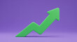 © Noor  - A vibrant green arrow soaring upward, symbolizing growth and progress against a calming purple backdrop.