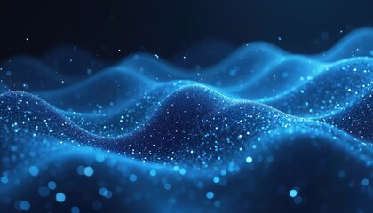 Fototapete - Abstract digital wave with glowing dotted pattern. Digital tech concept, shows advanced technology, network connection. Modern futuristic design, ideal for data visualization, cyberspace, science,