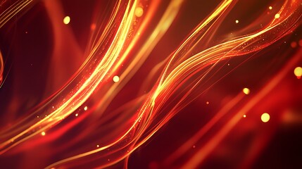 Wall Mural - A red and yellow background with a long, curvy line