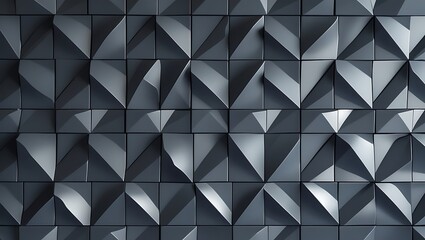 polished semigloss tile wall background 3d triangular black block wallpaper render