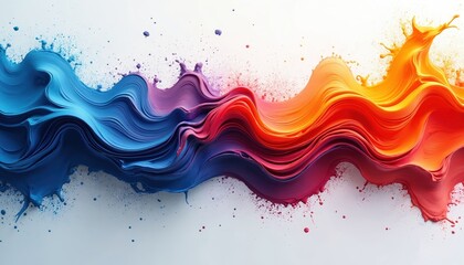 Fototapete - Abstract colorful wavy background. Dynamic composition of flowing lines in vibrant gradient hues. Motion, artistic effect design ideal for banner web design projects. High resolution digital