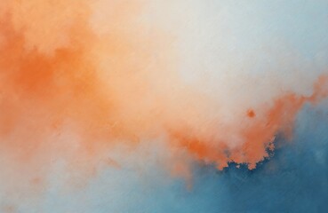 Aufkleber - Abstract orange and light blue gradient paint grunge texture background. Artistic watercolor artwork background with rough paint strokes. Creative, artistic, trendy background for design projects.