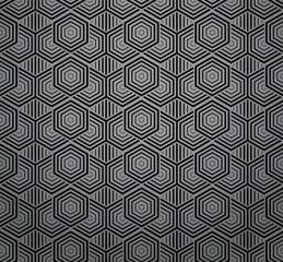 Fototapete - Abstract geometric pattern with stripes, lines. Seamless vector background. Gray and black ornament. Simple lattice graphic design