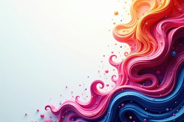 Wall Mural - abstract swirling fractal shapes in vibrant hues, artwork, visual, psychedelic