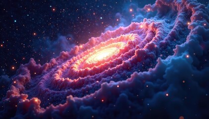 Wall Mural - intricate swirling nebula, cosmic dust, star field , glitter, texture