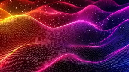 Abstract glowing lines connecting dots on a dark gradient background.