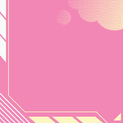 Wall Mural - Pastel Pink and Yellow Flat High Tech Style Frame Background with Dithered Cloud 