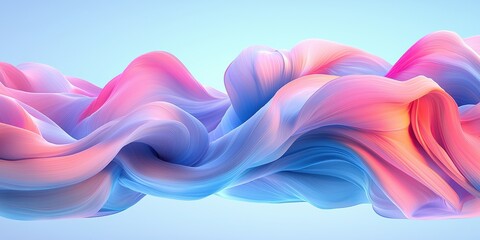 Wall Mural - a vibrant, flowing abstract design featuring soft waves of pastel colors, creating a dynamic and soo