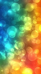 Wall Mural - a colorful abstract background featuring vibrant bubbles in various sizes against a gradient of blue
