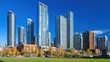 © instock - Modern City Skyline with Park