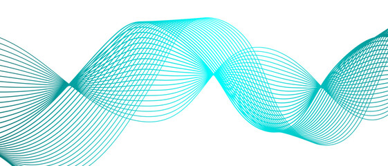 Aufkleber - Abstract flowing lines wave texture & Curve shape on white background. 3D Futuristic tech background with Curved wavy line. Seamless wave pattern glowing science flowing line