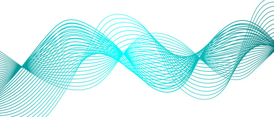 Aufkleber - Abstract flowing lines wave texture & Curve shape on white background. 3D Futuristic tech background with Curved wavy line. Seamless wave pattern glowing science flowing line