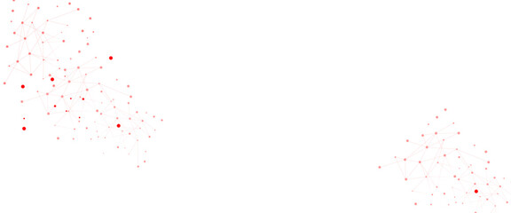 Aufkleber - Vector white background with red dots and lines background design.