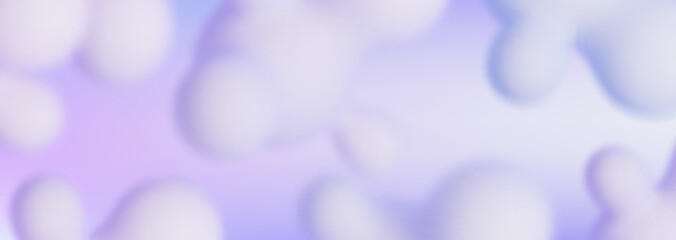 Wall Mural - 3d blob purple blur liquid banner - abstract shapes dreamy background. defocused organic structures 