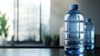 © ANUPONG WANSUKH - Bottle of water on a table with portable water reservoir illustrations and empty copy space for design use