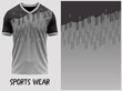 © AmazeZ - T-shirt V-neck  Short sleeve. With knit jersey fabric and rib neck texture ( 3d rendered ) jersey design, jersey texture, sports wear, jersey design for Sublimation print