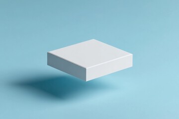 Aufkleber - White box levitating above a light blue background showcasing modern design and minimalism
