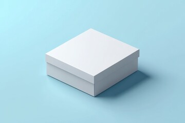 Aufkleber - Simple white box resting on a light blue surface with a minimalist design for packaging or storage