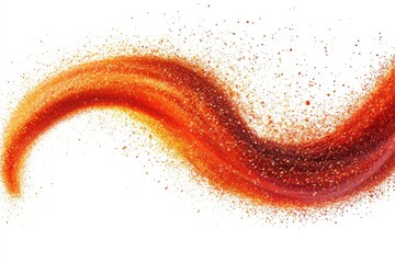 Fototapete - Vibrant orange and gold glitter swirl creating dynamic movement and texture on a white background