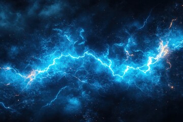 electric blue energy surges through a cosmic nebula creating a dramatic and visually stunning displa