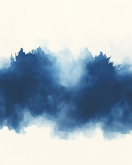 Wall Mural - Abstract blue watercolor background depicting gentle waves and soft colors in a serene artistic style Generative AI