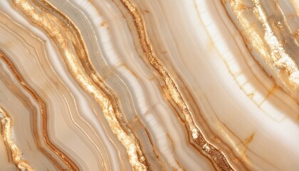Aufkleber - luxurious beige and gold marble texture with glittering veins, elegant natural stone pattern for interior design and background