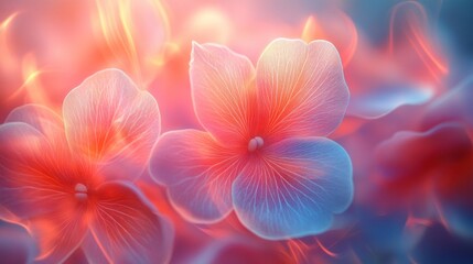 Wall Mural - delicate hydrangea blossoms, vibrant colors, soft light, glowing background. possible use wallpaper,