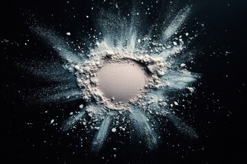 Leinwandbilder - Fine powder explodes in a creative cloud against a dark background during an artistic setup