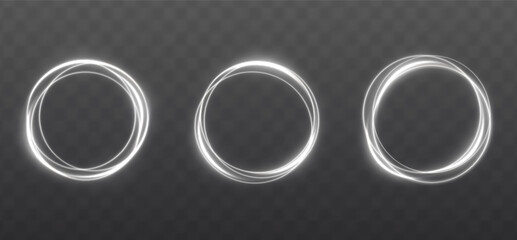 Poster - Futuristic glowing swirl of white and neon light in a circular vortex. Featuring sparkles, energy beams, sun streaks, and motion trails. Perfect for sci-fi, space, and magical vector designs