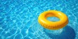 © DigitalArt Max - Summer Pool Float Banner, Blue Water, Yellow Ring, Summer Vacation, Swimming Pool, Relaxing, Holiday, Sun, Fun,  Tropical,  Summertime,  Water Fun,  Poo