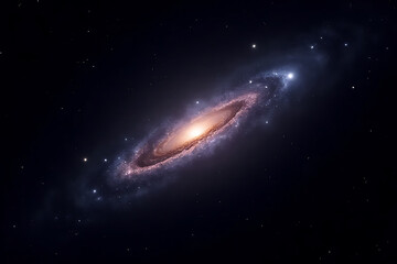Wall Mural - Exploring cosmic wonders spiral galaxy in deep space digital art nebula astronomical view