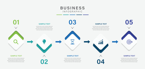 Wall Mural - vector infographic label design with circle infographic template design and 5 options or steps. can 
