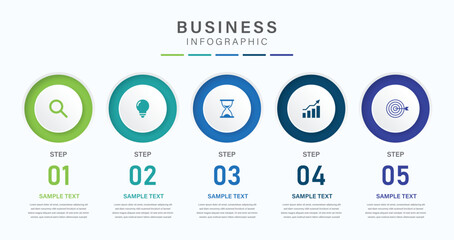 Wall Mural - vector infographic label design with circle infographic template design and 5 options or steps. can 