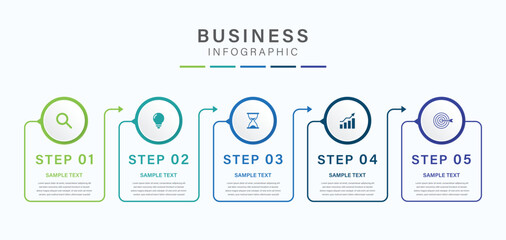 Wall Mural - vector infographic label design with circle infographic template design and 5 options or steps. can 
