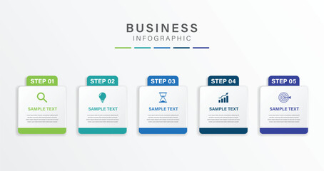 Wall Mural - vector infographic label design with circle infographic template design and 5 options or steps. can 
