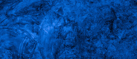 Aufkleber - Old wall pattern texture cement blue dark abstract  blue color design are light with black gradient background.