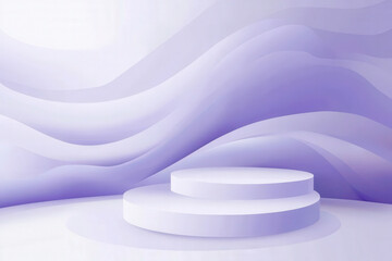 Wall Mural - A purple background with a white pedestal in the middle
