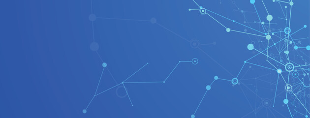 Leinwandbilder - Neural network and data science technology background