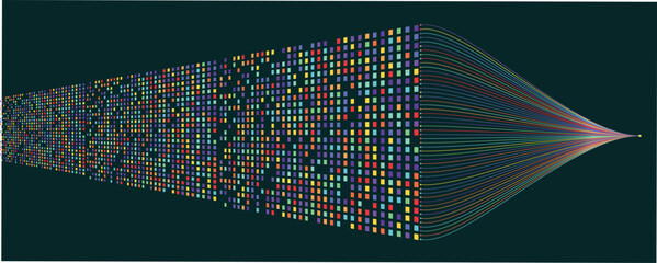 Leinwandbilder - Neural network and data science technology background