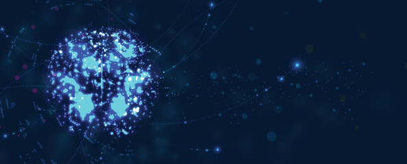 Leinwandbilder - Neural network and data science technology background