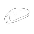 © jari.art - Minimalist line art of a classic beret hat, featuring smooth contours and a simple, elegant style.