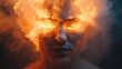 © Pixel Chaser  - Orange powder exploding from a man's head, symbolizing stress, burnout, and overwhelming pressure.