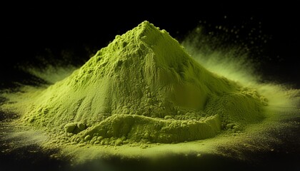 Wall Mural - matcha green tea powder isolated transparent generative ai