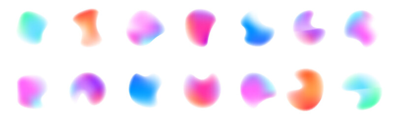 gradient aura, grain neon blob with noise effect vector illustration. abstract color watercolor blur