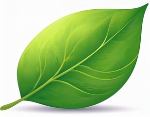 Wall Mural - green leaf isolated on white