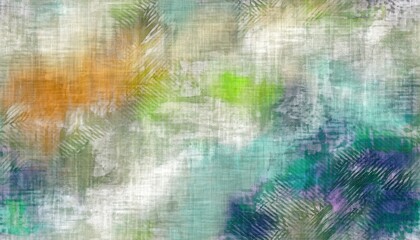 Wall Mural - dreamy aura watercolor inspired seamless pattern with ombre and grunge finish on linen fabric