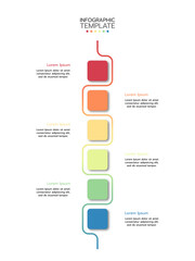 Wall Mural - 6 circular elements placed in vertical row. concept of 6 successive steps of project development pro