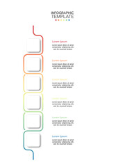 Wall Mural - 6 circular elements placed in vertical row. concept of 6 successive steps of project development pro